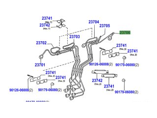 Conduite rigide haute pression injecteur No3 HZJ