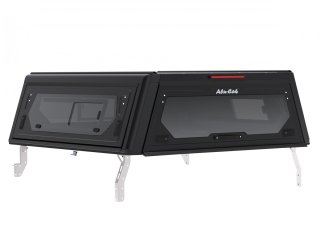 Hardtop Contour noir/ lisse avec fenêtre latérale pour Toyota Hilux Revo 2016+ double cabine Alu-Cab