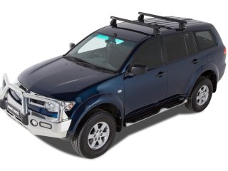 Kit 2 barres de toit Heavy Duty noire 1250mm série 2500 Mitsubishi Challenger PB 2009-2015