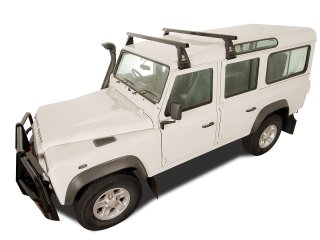 Kit 2 barres de toit noire Heavy Duty 1500mm avec pieds RL210 Land Rover Defender