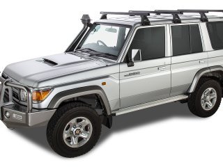 Kit 4 barres de toit noire Heavy Duty 1500mm avec pieds RL150 Toyota Land Cruiser série 76 2007-