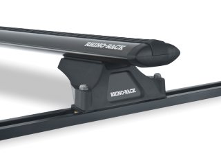 Kit 2 barres de toit noire Vortex 1370mmTrackmount avec pieds RLTP Land Rover Discovery 3 & 4 2005-2017