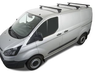 Kit 3 barres de toit noire Heavy Duty avec pieds RLTP Ford Transit Custom 2014-