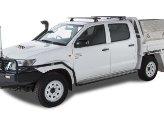 Kit 2 barres de toit noire Vortex 1370mmRLT600 Trackmount Toyota Hilux Vigo 2005-2015