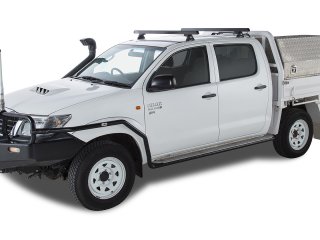 Kit 1 barre de toit noire 1375mm Heavy Duty avec pieds RLT600 Trackmount Toyota Hilux Vigo 2005-2015