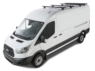 Kit 4 barres de toit noire Heavy Duty 1800mm avce pieds RLTP Ford Transit 2014-