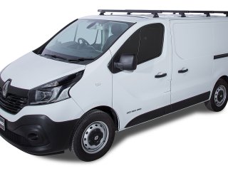 Kit 4 barres de toit noire 1650mm Heavy Duty avec pieds RLT600 Renault Trafic X82 2015-