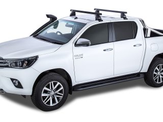 Kit 2 barres de toit Heavy Duty noire 1250mm série 2500 Toyota Hilux Revo 2015-