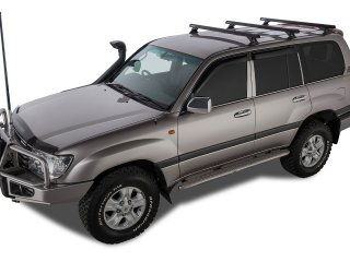 Kit 3 barres de toit noire 1375mm Heavy Duty avec pieds RCH Toyota Land Cruiser série 100 1998-2007
