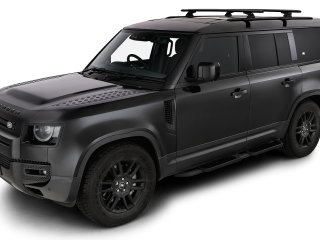 Kit 2 barres de toit noire Vortex 1370 mm avec pieds RCL Land Rover Defender II 130 L663 2023+