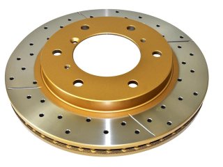 Disque frein avant rainuré percé DBA Mitsubishi Pajero 3