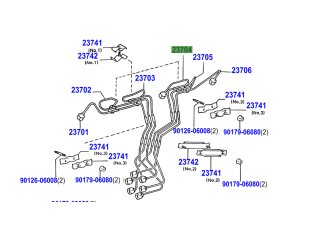 Conduite rigide haute pression injecteur No4 HZJ