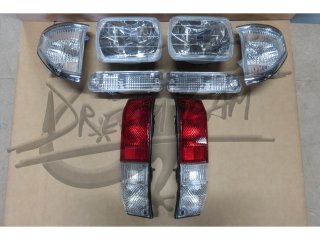 Pack complet feux cristal Land Cruiser KZJ7 LJ7 phares carrés