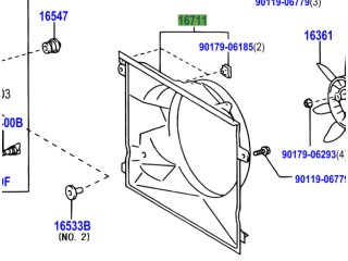 Buse radiateur tunnel hélice visco coupleur ventilateur KDJ120 KDJ125