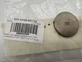 Pastille cale réglage soupapes ep3.1mm motorisations 1HD-T 1KZ-T 1HZ 2LT 3L 5L