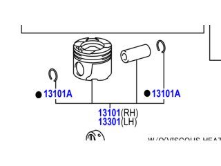Piston moteur rangée cylindres droite VDJ200 - Marquage B - Cote standard