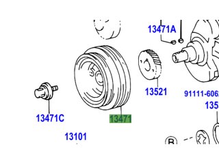 Poulie damper vilebrequin de courroies KZJ7 KZJ9