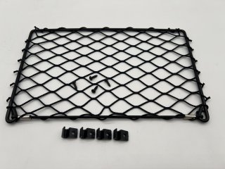 Filet de rangement avec cadre acier noir 312x200mm - avec cavaliers de fixation et vis