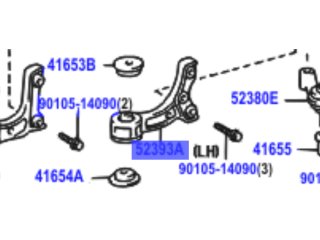 Silent bloc support gauche pont avant Land Cruiser KZJ9 KDJ9