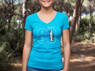 Tshirt femme HDJ80 Dream Team Car bleu atoll