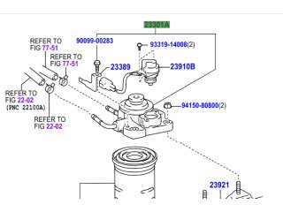 Support filtre gasoil avec emplacement réchauffeur KDJ120 KDJ125