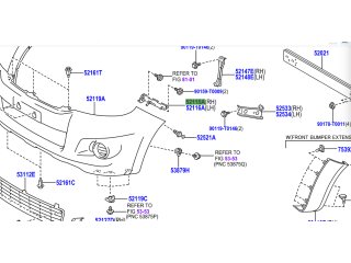 Support guide de pare chocs avant droit Hilux Vigo 2012-2015
