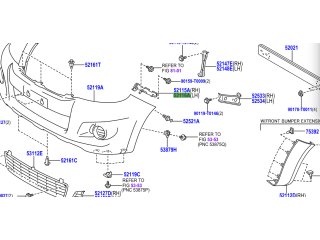 Support guide de pare chocs avant gauche Hilux Vigo 2012-2015