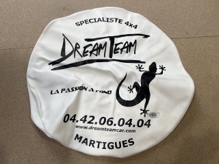 Cache couvre roue de secours blanc Ø82cm Dream Team Car