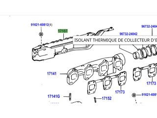 Isolant tôle pare chaleur collecteur échappement HDJ80 24s HDJ100