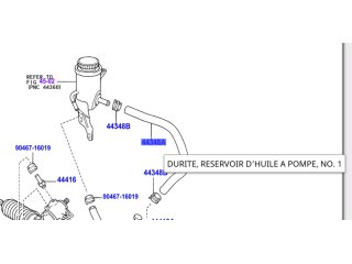 Durite de retour huile entre réservoir et pompe direction assistée KDJ12