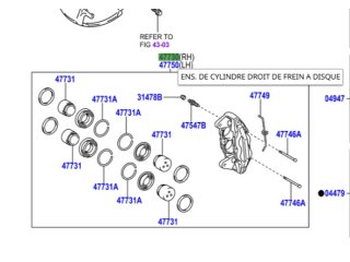 Etrier de frein avant droit pour Land Cruiser KDJ15