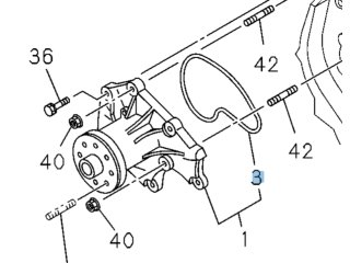 Joint entre pompe à eau et bloc moteur Isuzu DMax I 2004-2006