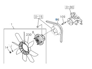 Courroie ventilateur de refroidissement Isuzu DMax I 2004-2006