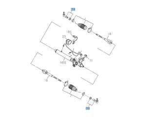 Paire de rotules extérieures de biellette de direction Isuzu DMax I / DMax II / DMax III 2007-2023
