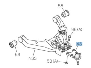 Rotule de suspension inférieure avant Isuzu DMax I / DMax II / DMax III 2004+