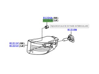 Clip plastique antibrouillard KDJ12