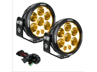 Paire longues portées leds VisionX 6.7'' Cannon - Faisceau mixte - Halo ambré