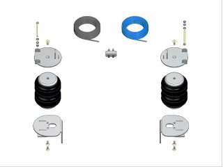 Kit boudins pneumatiques renfort lames MAD Air Master Basic pour Toyota Hilux Revo