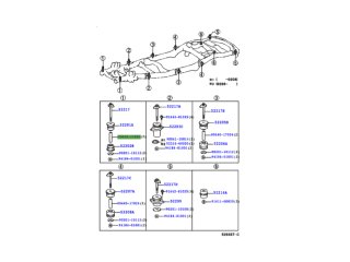 Entretoise de fixation de caisse n°1 Toyota Land Cruiser HDJ100