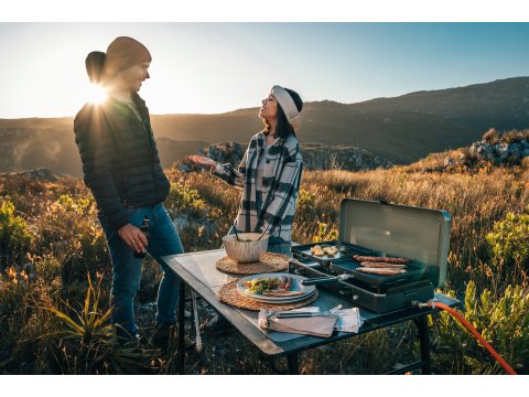Réchaud portable à gaz 2 brûleurs avec Plancha Cadac 2 Cook 3 Pro