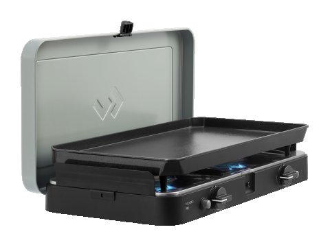 Réchaud portable à gaz 2 brûleurs avec Plancha Cadac 2 Cook 3 Pro
