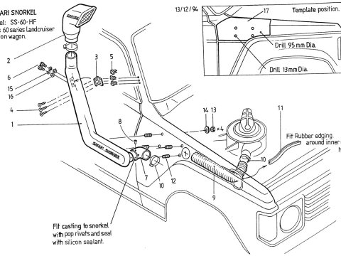 Snorkel Safari Land Cruiser HJ60 HJ61
