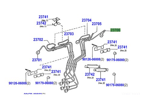 Conduite rigide haute pression injecteur No3 HZJ