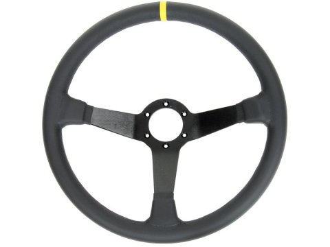 Volant Racing en cuir noir Ø380