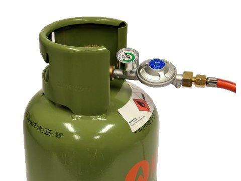 Détendeur universel CADAC 50 mbar avec manomètre et sécurité Overflow