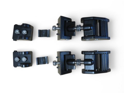 Attaches capot en aluminium anodisé noir pour Jeep Wrangler JK - la paire
