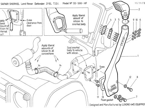 Snorkel Safari Land Rover Defender 200TDI