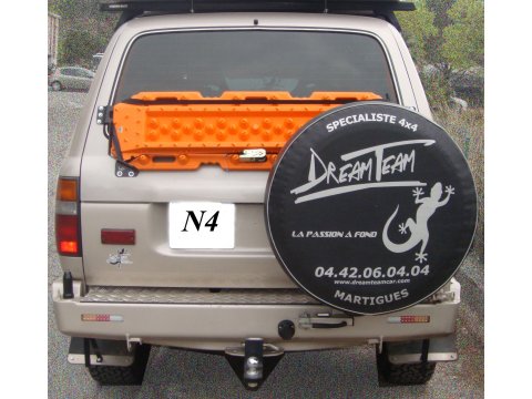 Support de plaques à sable Maxtrax sur le hayon pour Toyota HDJ80 N4-Offroad