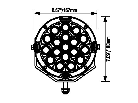 Paire de phares Leds VisionX CG2 Multi-LED 170mm 252W