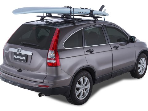 Kit porte kayak sur barre de toit et galerie avec chargement arrière de Rhino Rack